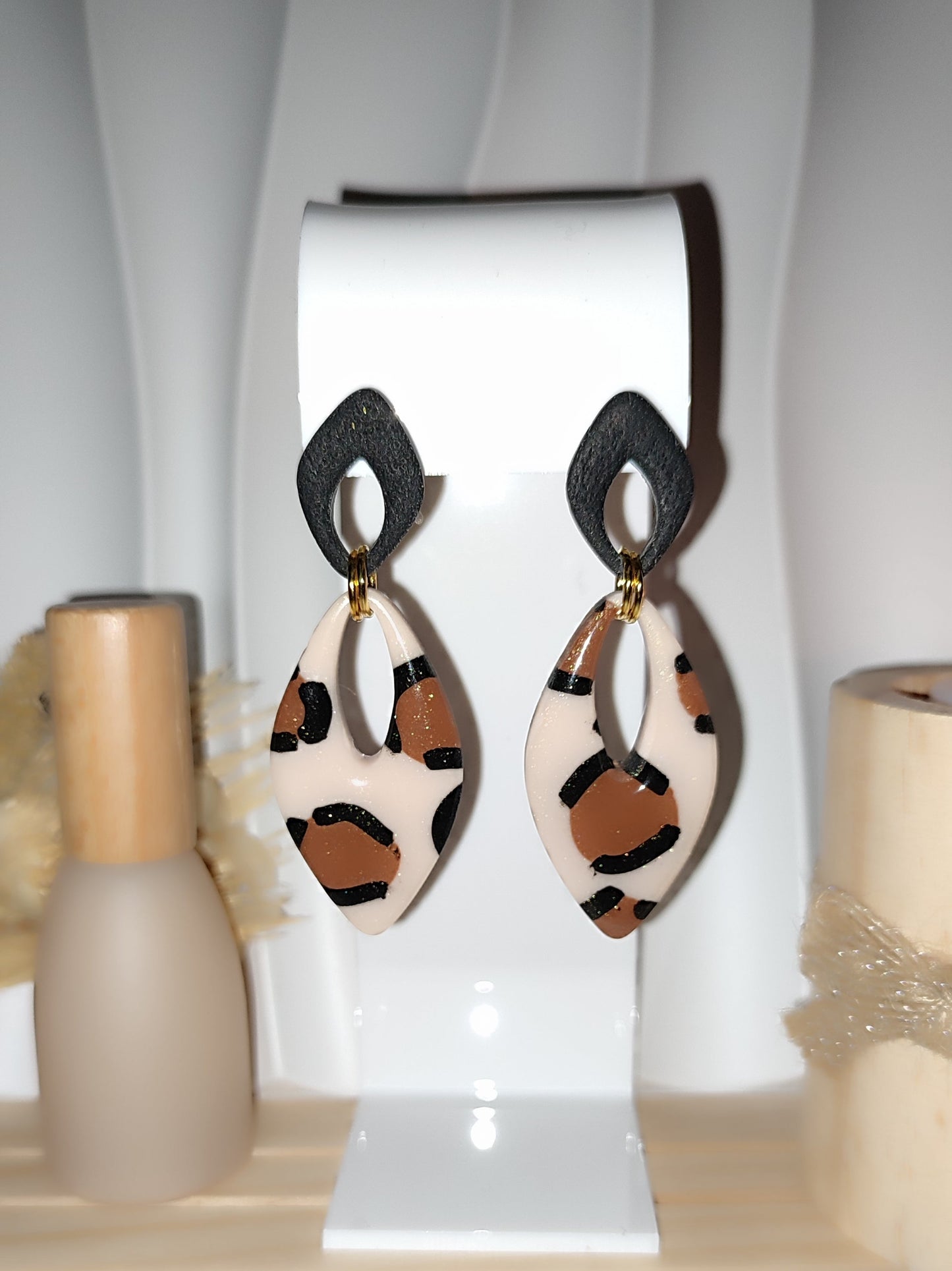 Boucles d'oreilles inspirées du léopard