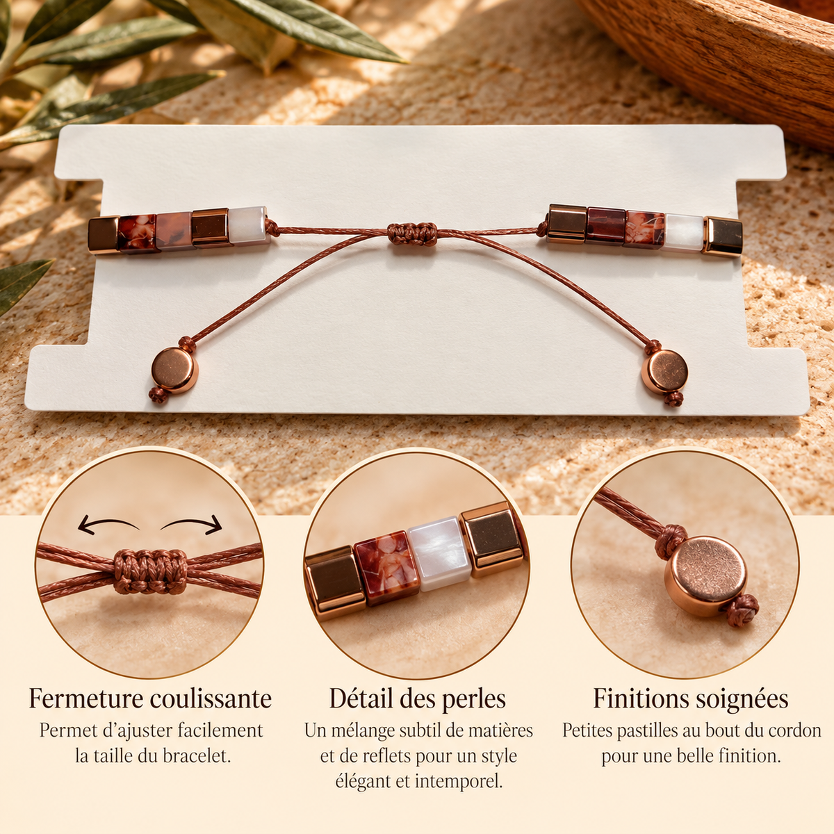 Bracelet Automne en or - perles Miyuki