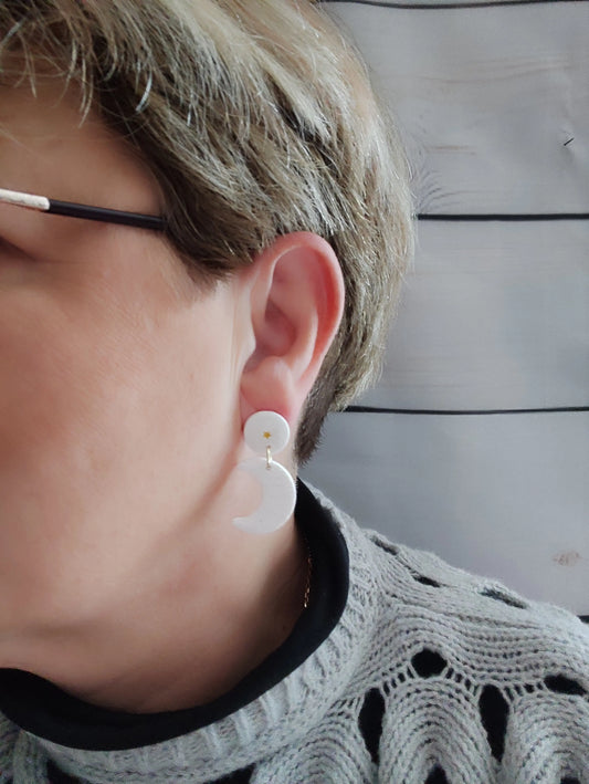 Boucles d'oreilles "Eclat de lune" - O mill'éclats O mill'éclats
