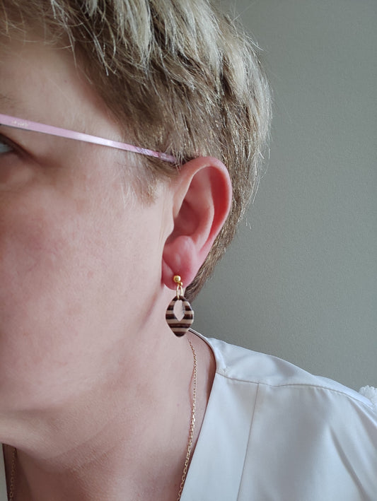 Boucles d'oreilles "Café satin" - O mill'éclats O mill'éclats