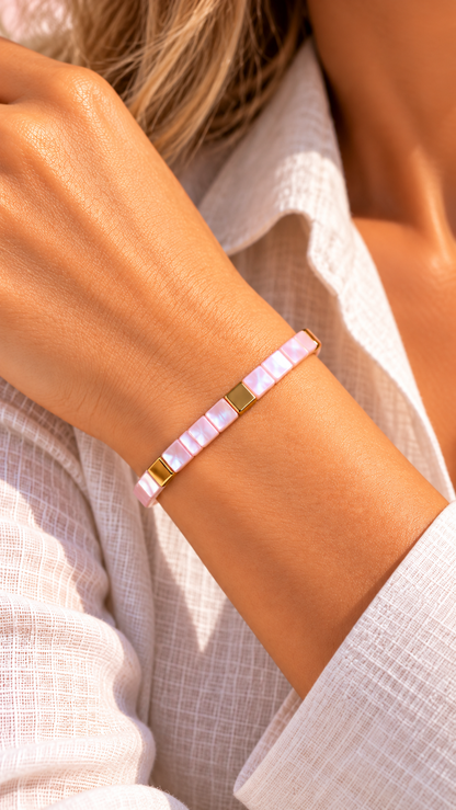 Bracelet Eclat de rose - perles Miyuki