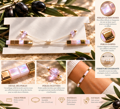 Bracelet Eclat de rose - perles Miyuki