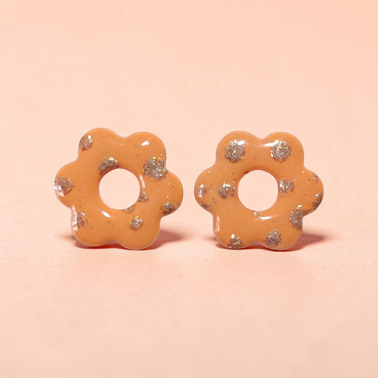 Orange doré - Pêche scintillante - Fleurs - Modulables
