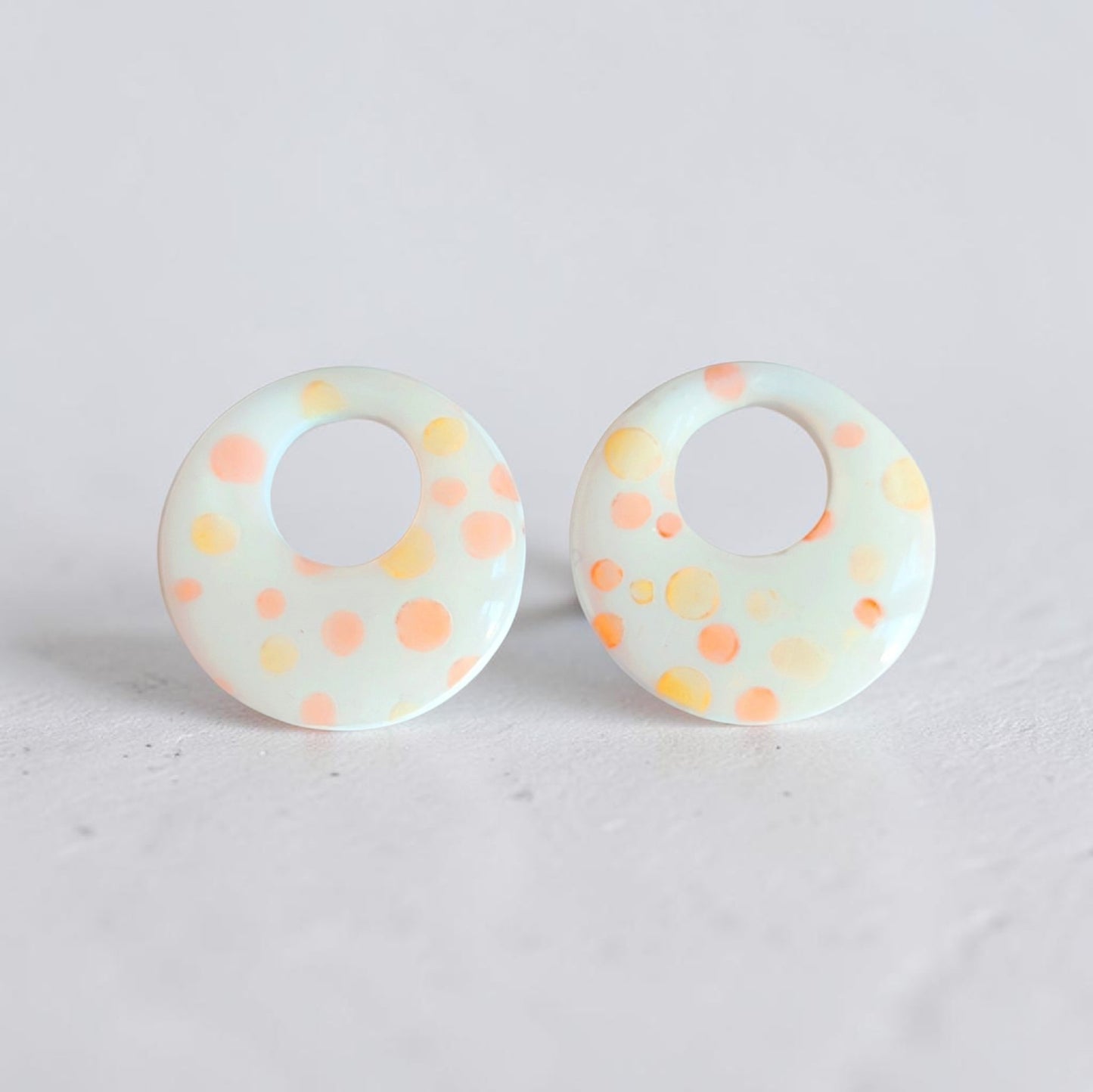 Orange et jaune - Bulles d'agrumes - Créoles - Modulables