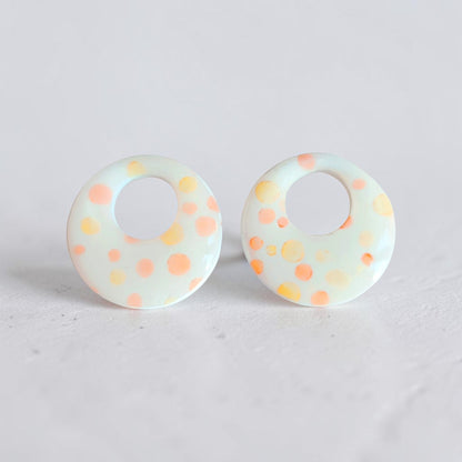 Orange et jaune - Bulles d'agrumes - Créoles - Modulables