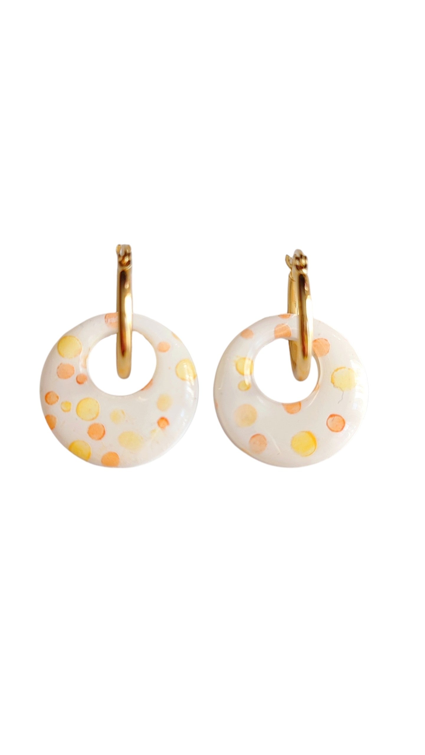 Orange et jaune - Bulles d'agrumes - Créoles - Modulables